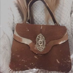Vintage cow skin purse 1970s